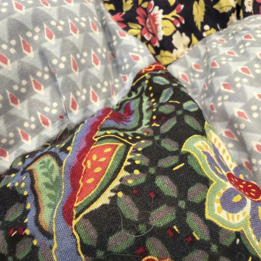 Vtg 1990's JC Penney Puff Quilt Red White Blue 88